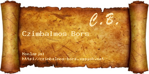 Czimbalmos Bors névjegykártya